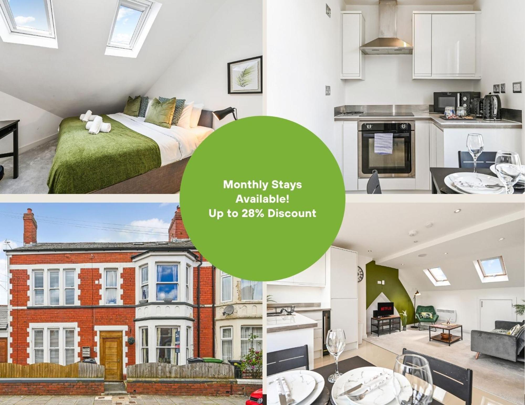 Family 1 Bed Apt Near Cardiff City Centre, Free Parking, Quiet, Secure Neighbourhood Eksteriør bilde